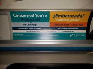 Posters on Madison Metro buses